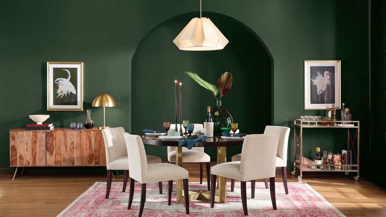 Dulux color of the year 2026 pine forest dining room