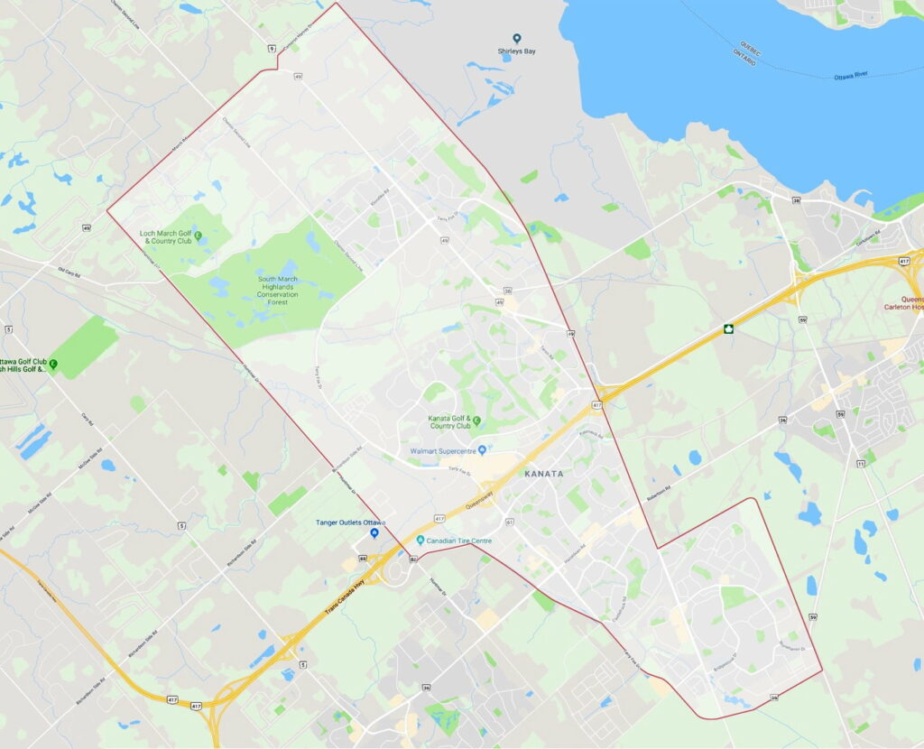 map outline Kanata Ontario