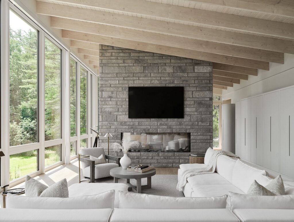 Simmonds Architecture stone fireplace 