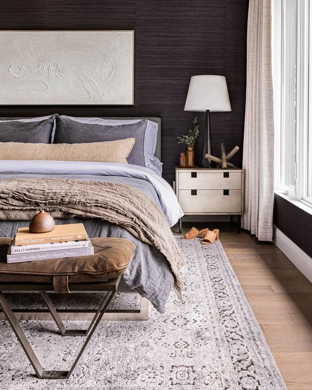 Moody palettes West of Main bedroom 2021 Ottawa housing and design trends