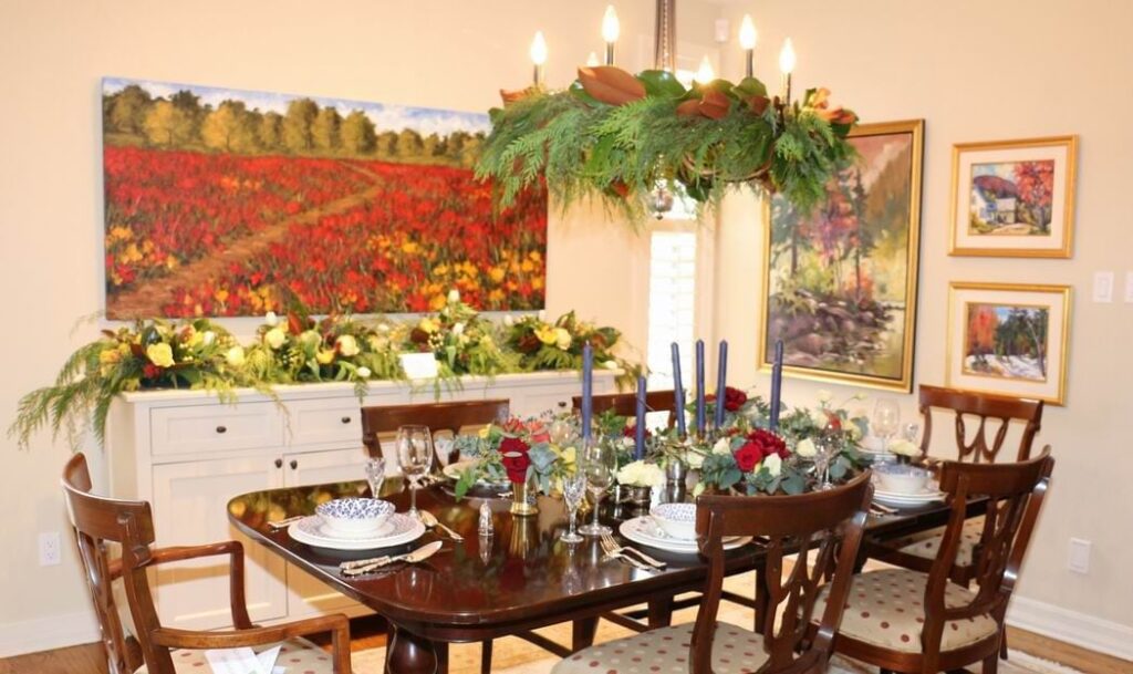 Homes for the Holidays Flowers Talk Tivoli Christmas decorating dining room