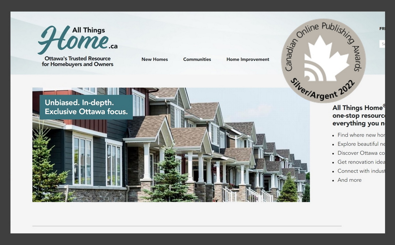 award-winning website All Things Home Ottawa homes