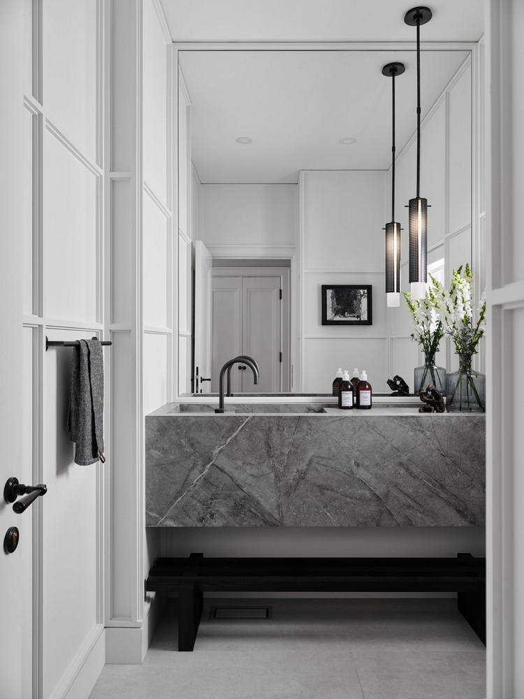 wall panelling moulding powder room bathroom ottawa homes