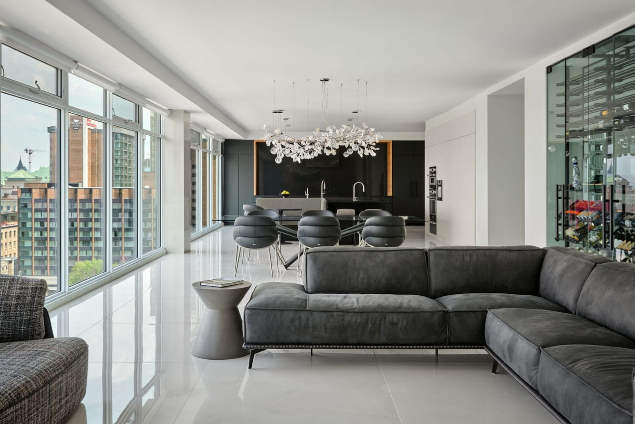 ottawa homes Simmonds architecture condo kitchen living room