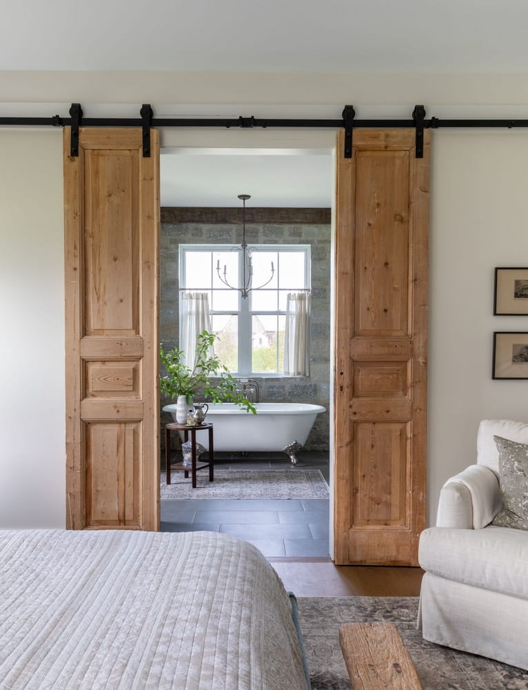 ottawa homes sonya Kinkade barn doors standalone tub bathroom ensuite