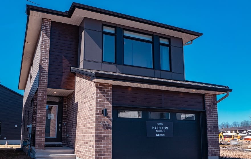 Ottawa construction contemporary two-storey single exterior hazelton riverside south net zero ready