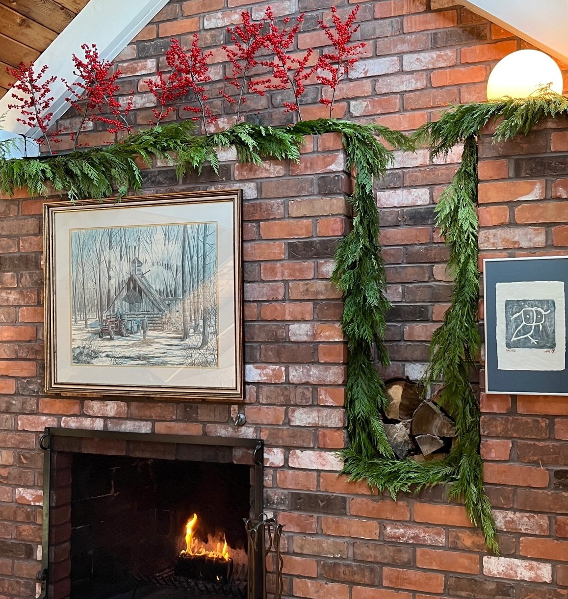 decorated fireplace