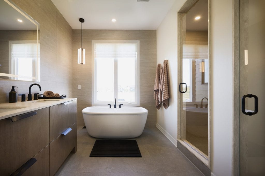 Caivan new homes Barrhaven ottawa ensuite standalone tub ironridge