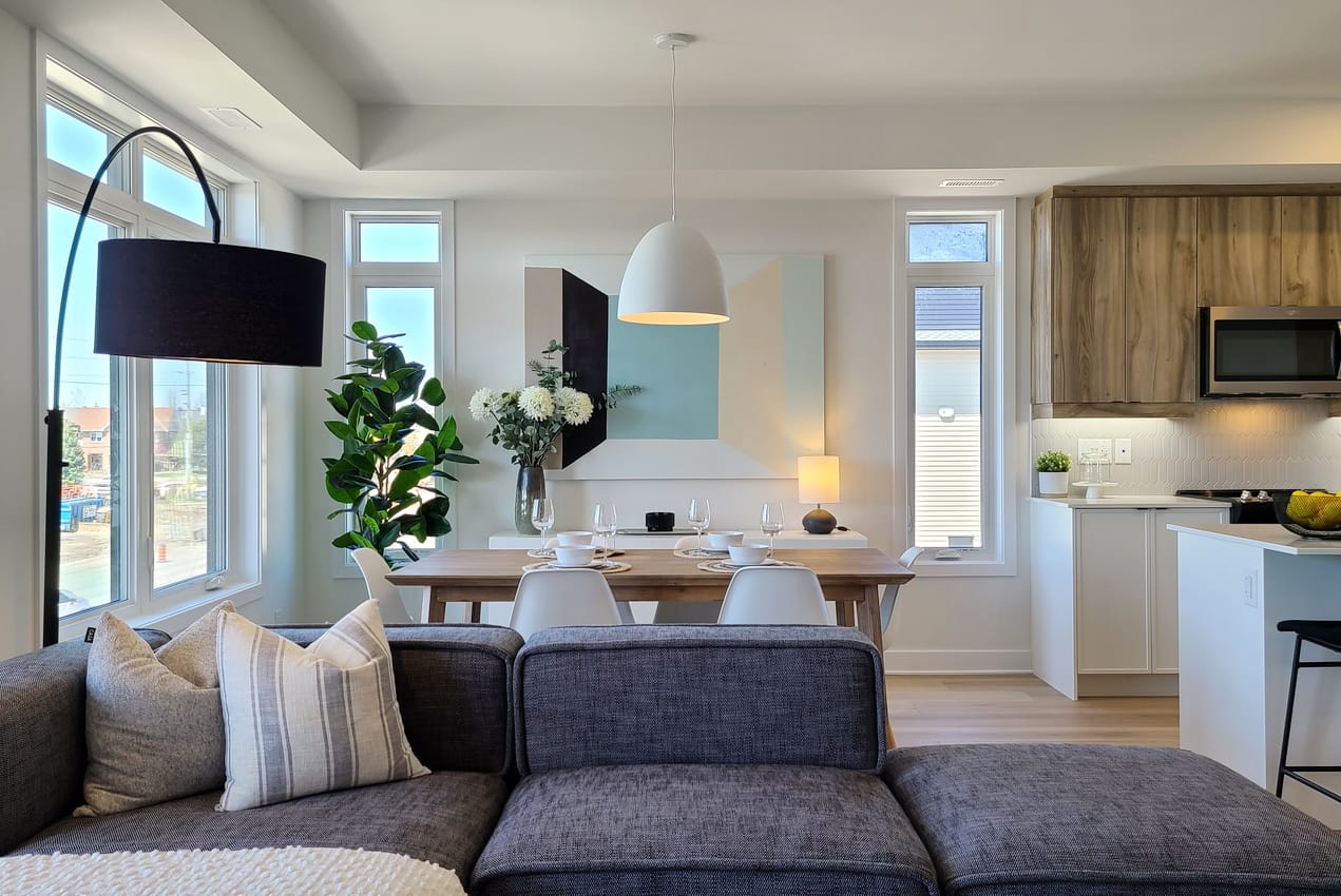 Ottawa construction condos knightsbridge open concept drum floor lamp Leitrim flats