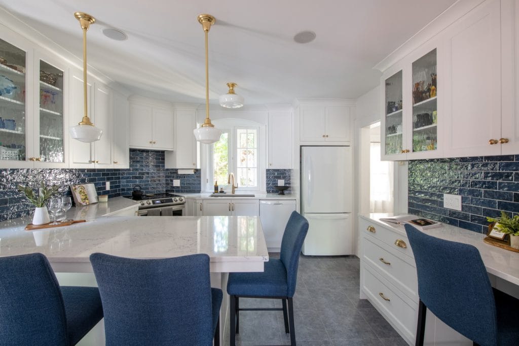 Lagois in the 2025 renotour parade of homes ottawa renovations kitchen blue and white