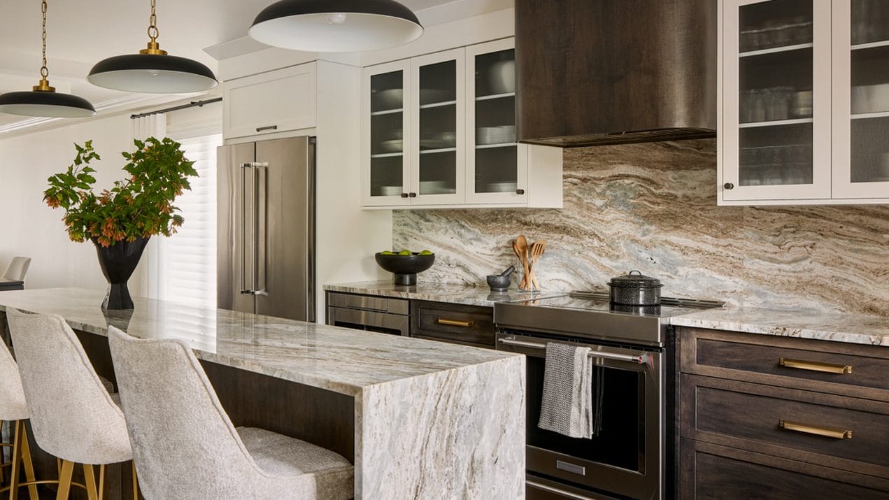 Uncommon Ottawa suite spot design kitchen waterfall counter stone backsplash