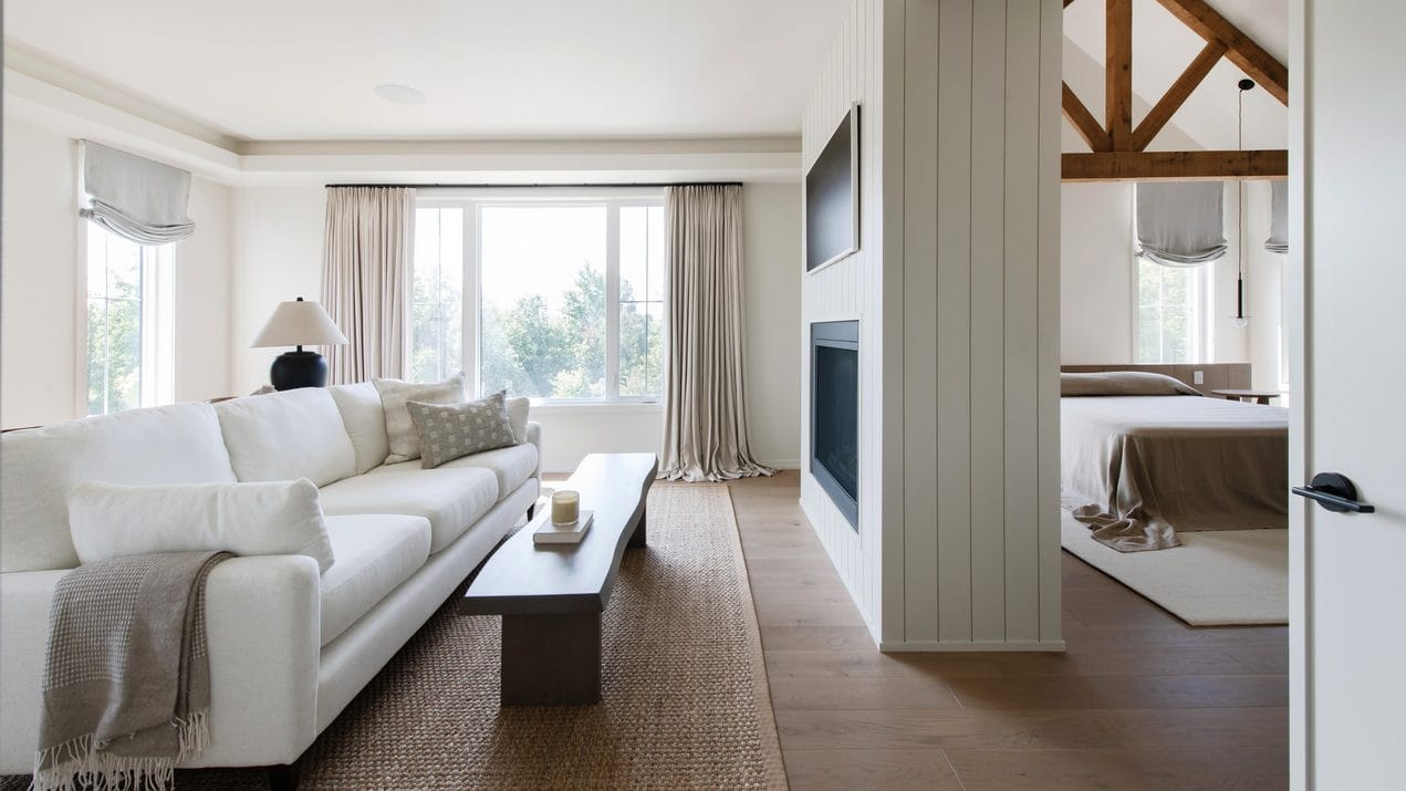 minto dream home primary bedroom two-sided fireplace ottawa homes ohba awards