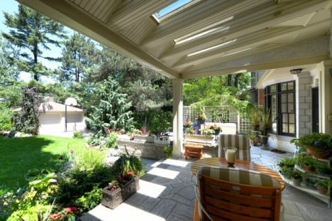 how to create outdoor spaces covered patio sitting area Sue Pitchforth backyard lounge