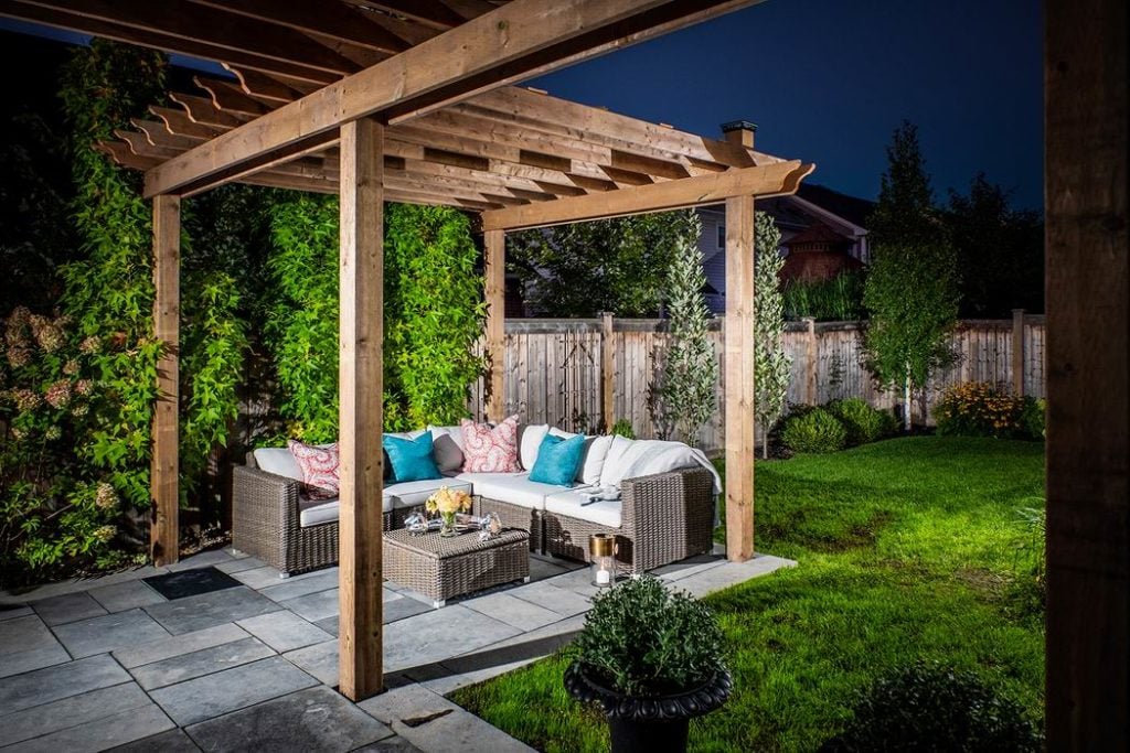 pergola backyard shade and privacy Carson Arthur MicroPro Sienna