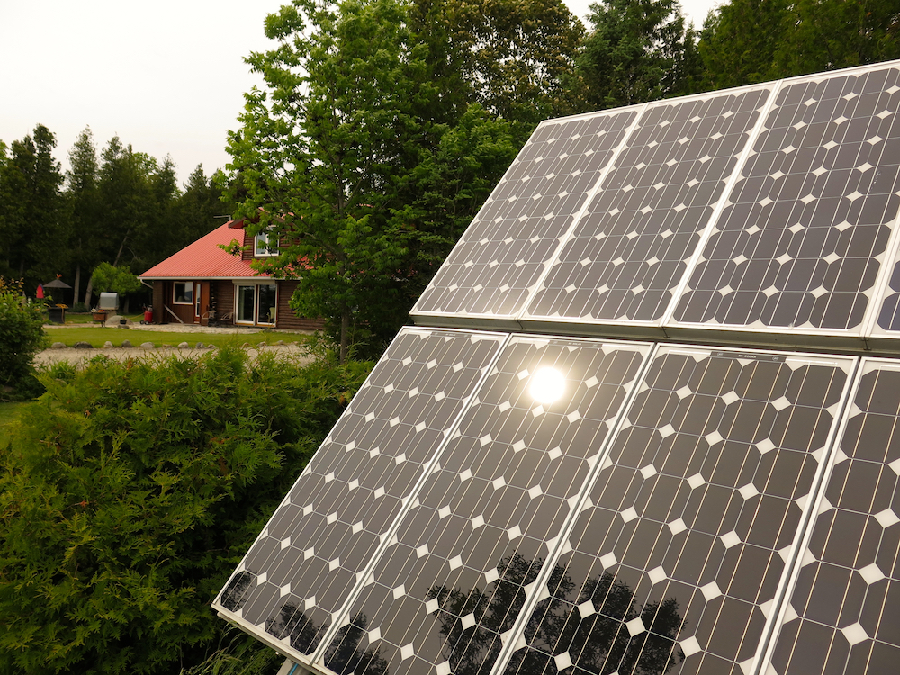 Off-grid energy systems ground-level solar panels