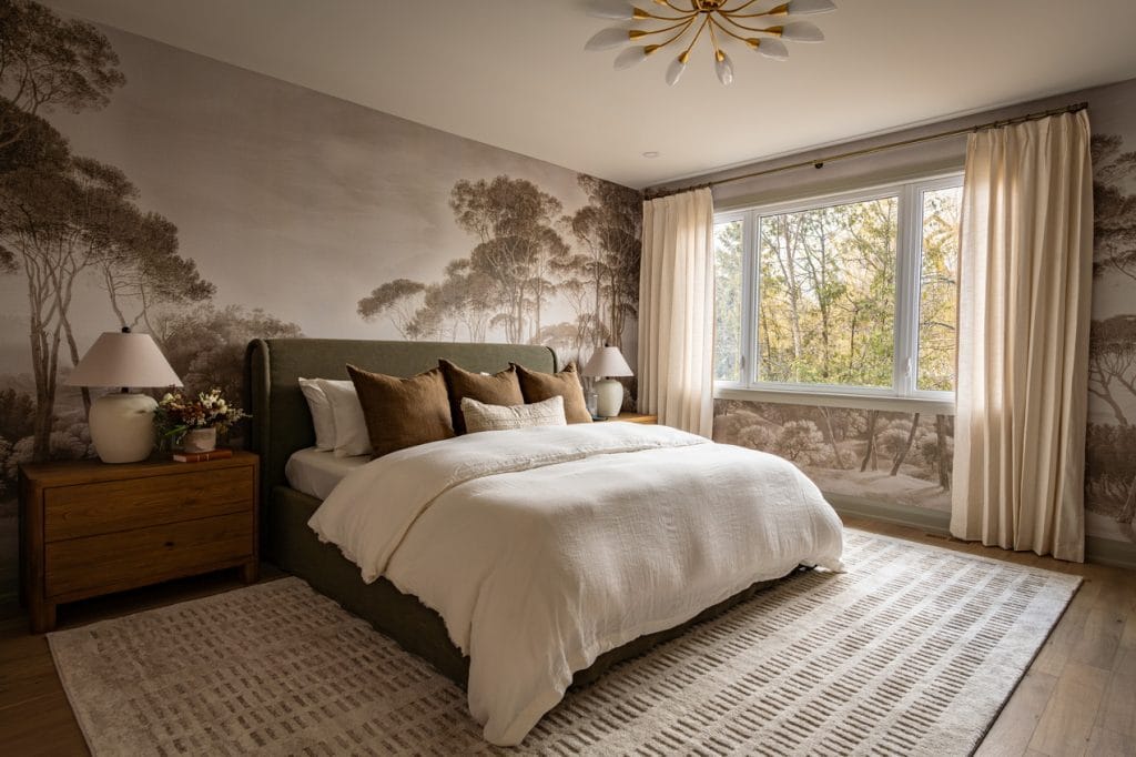 wallpaper union west Glenview homes bedroom neutrals ottawa