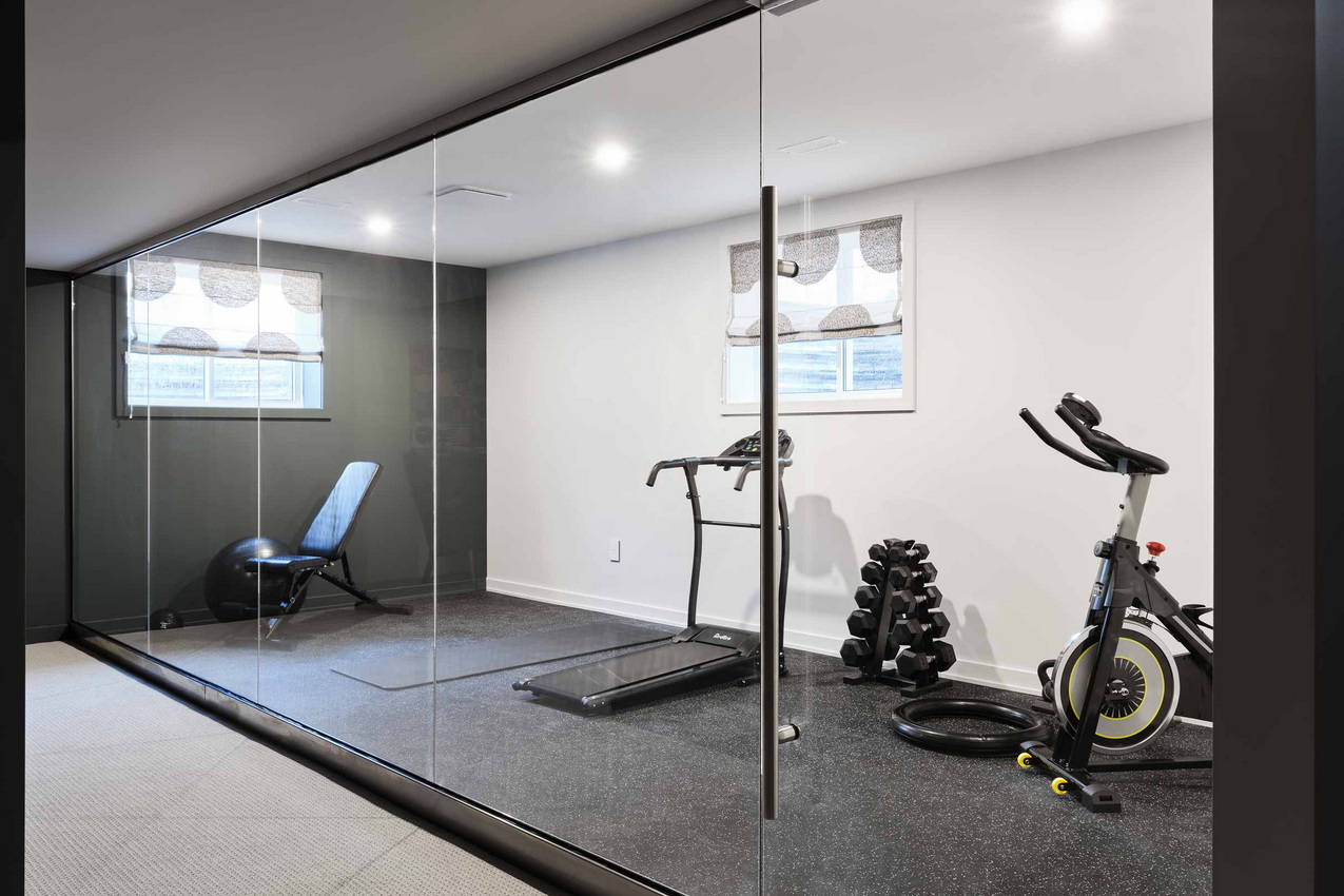 hn homes ottawa home gym glass wall