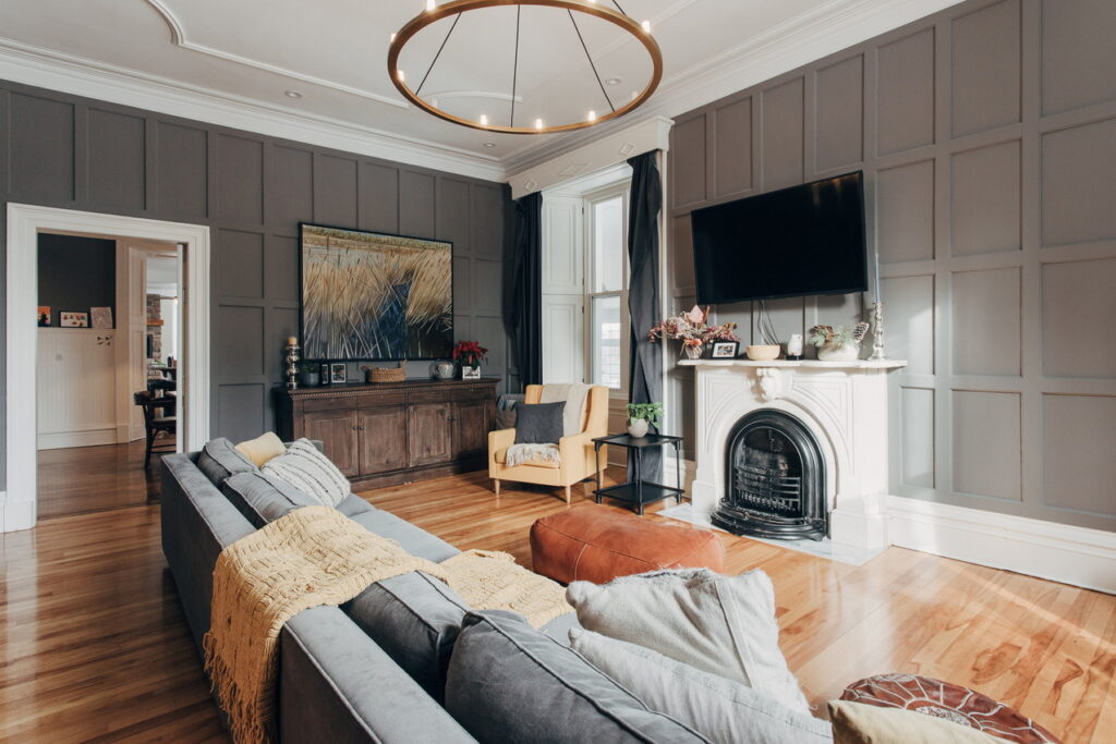 Almonte House and Garden Tour wall mouldings panelling living room