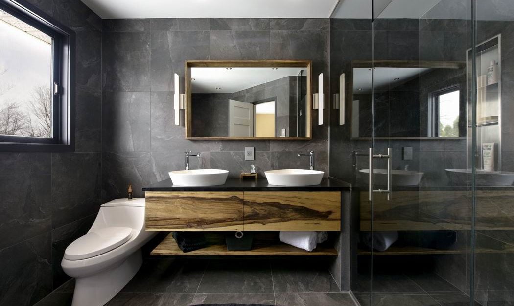 bathroom vanity open shelving Housing Design Awards Tego Bathroom Solutions